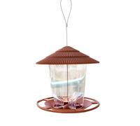 Sleek Design Bird Feeders, Hanging Bird Feeder, Sturdy Garden Bird Feeder, Decorative Transparent Birds Feeder 16.5x18cm for Garden, Yard, Home, Present, Birds Watching, Brown Color