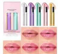 Sleek Design Hydrating Lipstick Set, Color Changing Lip Plumper, Waterproof Lip Balm Set, Decorative Nourishing Lipsticks for Women, Make Up Kit, Indoor, Bathroom, Multicolor