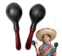 Sleek Design Maracas Percussion, Rumba Shaker Instrument, Wooden Maracas Set, Decorative Maracas with Wooden Design 27x9cm for Present, Music Play, Indoor, Outdoor, Black Color