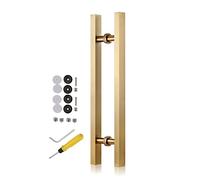 Sleek Stainless Steel Push Pull Door Handles with Fittings,Modern Barn Door Handle, Interior Exterior Sliding Glass Gate Hardware for Back to Back Door(Gold,Length 50cm(20inch))