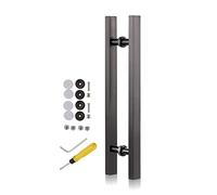 Sleek Stainless Steel Push Pull Door Handles with Fittings,Modern Barn Door Handle, Interior Exterior Sliding Glass Gate Hardware for Back to Back Door(Black,Length 60cm(24inch))