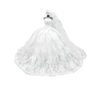 SLEEKEE 1 Abito da Sposa per Bambole E 1 Paio di Scarpe, Accessori per Abbigliamento per Bambole, Giocattoli E Costumi Squisiti, Accessori per Giochi di Ruolo, Giochi di Vestire.