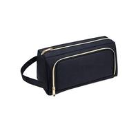 SLEEKEE 1 borsa per cancelleria portatile, forniture scolastiche, astuccio di grande capacità, semplice astuccio neutro, astuccio Oxford, custodia con scomparti multipli, Nero , 22*9*11cm, Astuccio