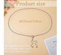 SLEEKEE 1 Catena in Vita con Strass Lucido, Materiale A Catena in Cristallo d'Argento, Ornamento Glitterato, Regalo di Decorazione della Vita alla Moda, Adatto per Matrimoni E Feste.