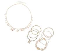 SLEEKEE 1 Pezzo di Catena in Vita E 7 Pezzi di Cavigliera, Gioielli per Il Corpo in Stile Bohémien, Accessori alla Moda E Versatili, Adatti per Viaggi al Mare E Abbigliamento da Spiaggia.