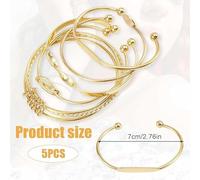 SLEEKEE 10 Braccialetti Aperti in Oro E Argento, Intimi, Accessori di Moda Quotidiani, Adatti per Impilare E Combinare (Oro, Argento).