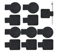 SLEEKEE 10 passanti neri per penna, autoadesivi in pelle, clip elastica per penna, passante quadrato autoadesivo, portapenne rotondo, accessorio per tappo stilo