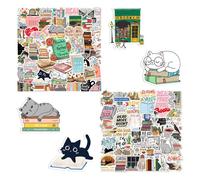 SLEEKEE 100 adesivi per lettura di libri, impermeabili, per computer, bottiglie d'acqua, quaderni, simpatici adesivi per modelli, adesivi creativi