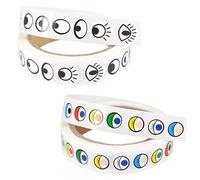 SLEEKEE 1000 Adesivi per Occhi Bianchi e Neri, Colorati, per Bulbi Oculari - Utilizzabili per Bicchieri di Carta, Argilla, Artigianato Creativo per Bambini