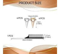 SLEEKEE 16 Anelli per Capelli Avvolti E 2 Pettini A Punta, Accessori di Stile Resistenti, Oggetti di Scena Coordinati per Le Vacanze, Adatti per Il Trucco delle Feste.