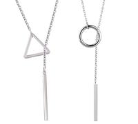 SLEEKEE 2 Collane Lunghe, Collane dal Design Semplice, Collane Geometriche, Accessori di Abbigliamento, Collane di Moda