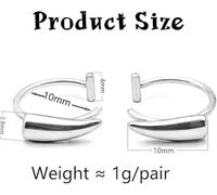 SLEEKEE 2 Paia di Anelli per Labbra Personalizzati in Acciaio Inossidabile, Denti da Vampiro di Simulazione, Unghie per Labbra Non Penetranti, Uomo (Argento, Nero).