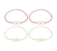 SLEEKEE 2 Paia di Fibbie per Tende Magnetiche con Perline, Cinghie per Tende, Supporto per Corda con Clip Magnetica, Adatto per La Finitura di Tende Domestiche (Rosa, Beige).