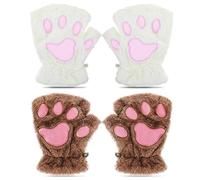 SLEEKEE 2 Paia Di Guanti Con Artiglio Di Gatto A Mezza Barretta, Resistenti Al Caldo E Al Freddo In Autunno E In Inverno, Morbidi, Adatti Per Le Scene Di Scrittura Quotidiana Degli Studenti.