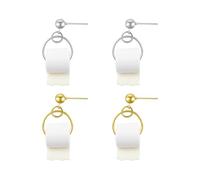SLEEKEE 2 Paia di Orecchini di Carta Igienica, Design Unico Rotolo di Carta, Oro e Argento, Dangle, EARRING