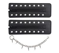 SLEEKEE 2 Pezzi di Cerniere in Pelle E 1 Pezzo di Catena per Scarpe, Design con Fibbia in Metallo A 8 Fori, Accessori per La Modifica degli Stivali Fai-da-Te.