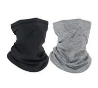 SLEEKEE 2 sciarpe ad anello invernali, unisex, in pile, antivento, calde e morbide, per sci, corsa, ciclismo, scaldacollo (nero, grigio), Nero / Grigio, 45 * 26 cm