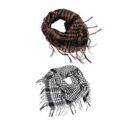 SLEEKEE 2 Sciarpe Popolari per Uomo E Donna, Sciarpe Del Deserto, Sciarpe E Foulard Caldi Multifunzionali Antivento E Antisabbia (Marrone, Bianco Caffè)