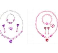 SLEEKEE 2 Set di Gioielli da Principessa, tra Cui Collana, Forcina, Clip per Le Orecchie, Anello, Accessori per Vestire, Stile Ragazza Dolce E Carino.