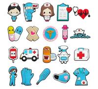 SLEEKEE 20 Decorazioni Per Scarpe Mediche, Accessori Per Scarpe, Decorazioni Creative Per Scarpe, Graziose Decorazioni Per Scarpe, Decorazioni Per Scarpe Fai-Da-Te