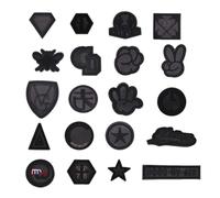 SLEEKEE 20 Toppe in Pelle Nera, Toppe Semplici alla Moda, Toppe in Tessuto Ricamato, Toppe Decorative per Abbigliamento, Accessori per Cucire