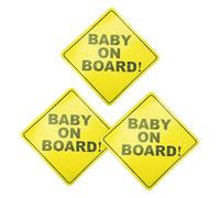 SLEEKEE 3 Segnali Di Avvertimento Per Bambini In Auto, Segnali Di Avvertimento Autoadesivi Per Auto, Impermeabili, Adesivi Per Segnali Di Sicurezza Per Auto