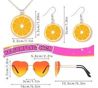 SLEEKEE 4 Pezzi di Accessori per Frutta E 2 Paia di Occhiali da Sole, Divertente Abito A Tema Estivo, Accessori dai Colori Vivaci, Adatti per Abbigliamento da Festa, Stile da Festa.