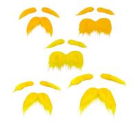 SLEEKEE 5 Set di Diverse Barbe dai Capelli Gialli, Autoadesive E Non Irritanti, Oggetti di Scena per Il Trucco, Adatti per Giochi di Ruolo.