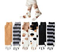 SLEEKEE 6 paia di calzini in peluche, caldi calzini invernali, morbidi per donne, calzini spessi e resistenti al freddo, adatti per l'uso autunnale e invernale, marrone, XL