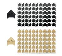 SLEEKEE 8 adesivi per angoli fotografici, autoadesivi per foto, album fotografici, 192 angoli di carta, accessori per album fotografici, angolo foto per scrapbooking (nero, pelle bovina)