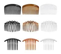 SLEEKEE 9 pettini laterali francesi, accessori per capelli da donna, spazzola decorativa, pettine, presa forte, spazzola per capelli liscia, adatta per tutti i tipi di capelli (nero, marrone e bianco