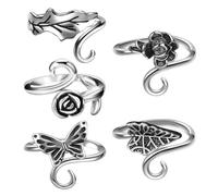 SLEEKEE Anelli all'Uncinetto in 4 Pezzi, Anelli all'Uncinetto Aperti, Accessori per Maglieria A Mano, Anelli per Maglieria, Anelli all'Uncinetto Regolabili, Tenditore del Filo