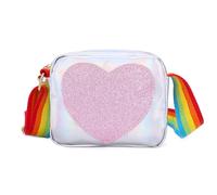 SLEEKEE Borsa per Accessori per Bambini, Graziosa a Tracolla Love Rainbow, per Ragazze, Giocare, Shopping e Viaggiare (14 x 12 x 5 cm)