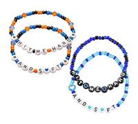 SLEEKEE Braccialetti con Lettere in Acrilico da 4 Pezzi, Design Lungo 17 Cm, Regali Periferici alla Moda, Decorazione della Collezione dei Fan, Abito da Polso alla Moda.