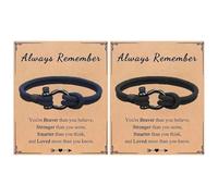 SLEEKEE Braccialetti Tessuti A Mano per Ragazzi E 2 Carte, Design Semplice, Regalo