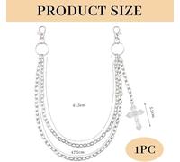 SLEEKEE Catena per Pantaloni Incrociati da 2 Pezzi, Catena di Trasporto Multistrato, Moda in Stile Gotico, Tutto-Fiammifero, Adatta per Denim, Decorazione della Gonna.