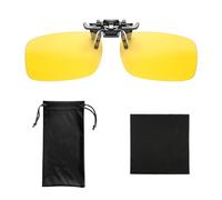 SLEEKEE Clip per Visione Notturna, Borsa a Specchio, Panno per Occhiali, Lenti Notturne, Clip Antiriflesso per Uomini e Donne, Accessori, Giallo, 134 * 60 * 40
