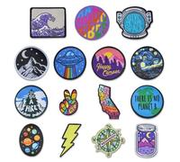 SLEEKEE Confezione da 15 Toppe Colorate, Toppe Termoadesive, Toppe Decorative per Abbigliamento, Toppe Riparatrici per Abbigliamento, Accessori per Cucire