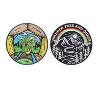 SLEEKEE Confezione da 2 Toppe sul Tema del Paesaggio all'Aria Aperta, Toppe Ricamate, Toppe Termoadesive, Decorazioni per Vestiti, Toppe per Riparare Vestiti