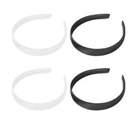 SLEEKEE Confezione da 4 fasce per capelli in raso, unisex, colore bianco e nero, 4 pezzi da 12,5 x 13 x 2 cm, tessuto elastico, comodo, antiscivolo, trucco, uso quotidiano