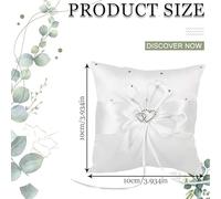 SLEEKEE Cuscino Ad Anello Bianco da 1 Pezzo, Decorazione A Petali Bianchi da 200 Pezzi, Cuscino Ad Anello A Doppio Cuore Quadrato, Accessori per La Decorazione della Stanza di Nozze.