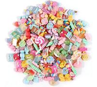 SLEEKEE Decorazioni per Caramelle in Resina da 100 Pezzi, Decorazioni per Lecca-Lecca Carine, Confezioni di Materiali Fatti A Mano Fai-da-Te, Vari Colori E Forme.