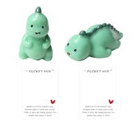 SLEEKEE Mini Dinosauri da 2 Pezzi, Graziosi Ornamenti di Dinosauri, Decorazioni Artigianali in Resina, Decorazioni di Dinosauri Che Abbracciano Borse, Divertenti Dinosauri Regalo