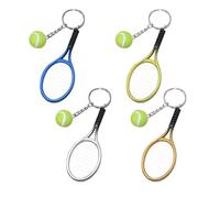 SLEEKEE Portachiavi per Racchette da Tennis, 4 Pezzi, Mini Accessori Decorativi Unisex, Multicolore, Taglia Unica