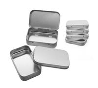 SLEEKEE Scatola Portaoggetti in Metallo da 4 Pezzi con Coperchio, Scatola Rettangolare in Ferro Satinato, Multiuso