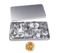 SLEEKEE Set di 30 Formine per Biscotti, per Dolci, Accessori da Forno, Stampi per Pasta Frullata, Stampi in Acciaio Inox, Formine per Biscotti con Forma Geometrica