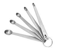 SLEEKEE Set di 5 Cucchiai Dosatori in Acciaio Inox, Mini Strumenti di Misurazione per Spezie e Polveri, Misurino per Casa e Cucina