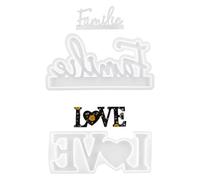 SLEEKEE Stampi in Silicone con Alfabeto da 2 Pezzi, Stampi per Ornamenti da Scrivania, Stampi per Fusione, Strumenti Artigianali Fai-da-Te, Stampi in Gesso