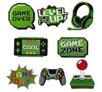 SLEEKEE Toppe A Tema di Gioco da 8 Pezzi, Toppe per Stili Creativi, Toppe Ricamate, Toppe Decorative per Abbigliamento