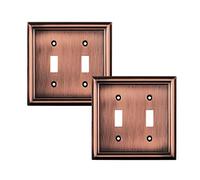 SleekLighting - Coperture per interruttore a parete, in rame smussato, decoratore, duplex, levetta, e combinato, misura 2